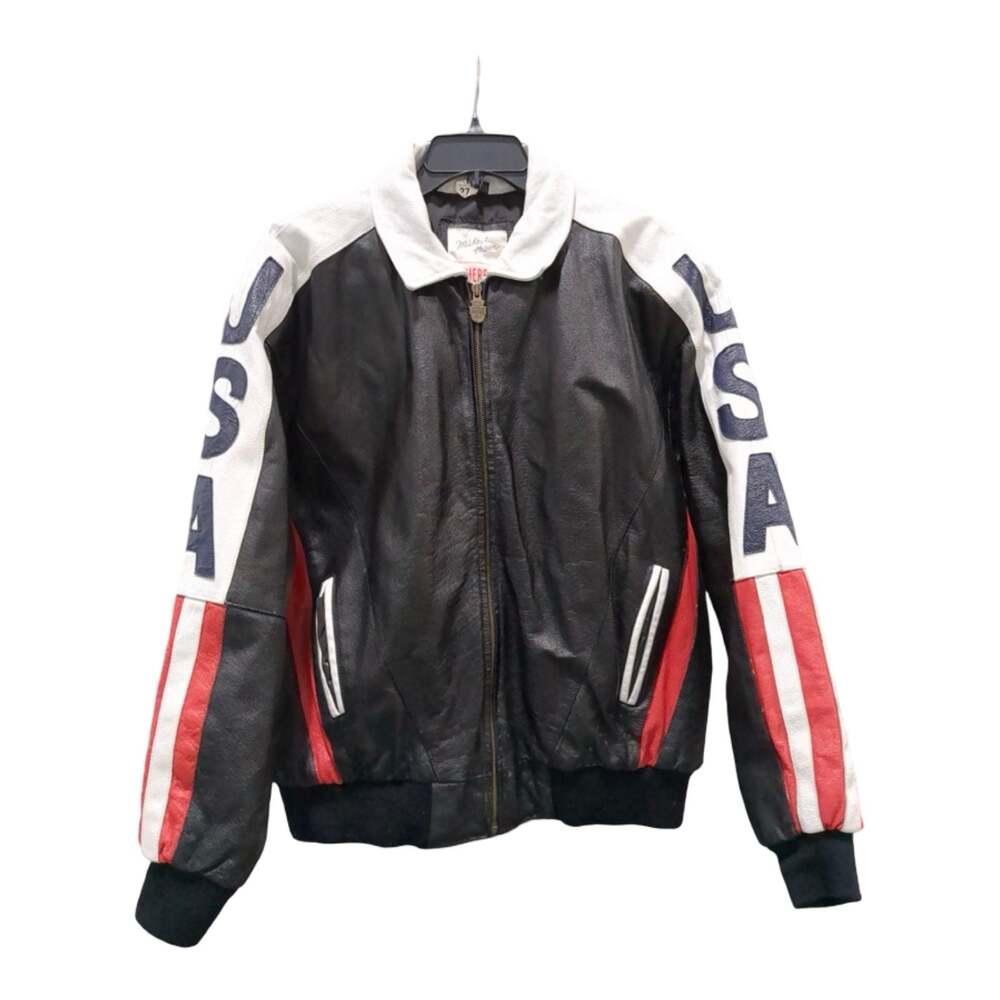 Michael Hoban WHEREMI USA Leather Bomber Jacket